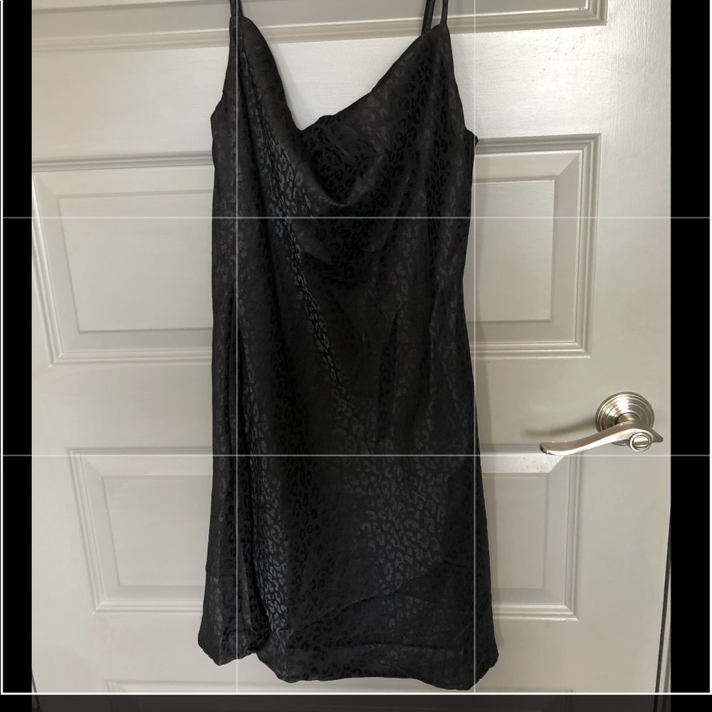 Black slip midi dress